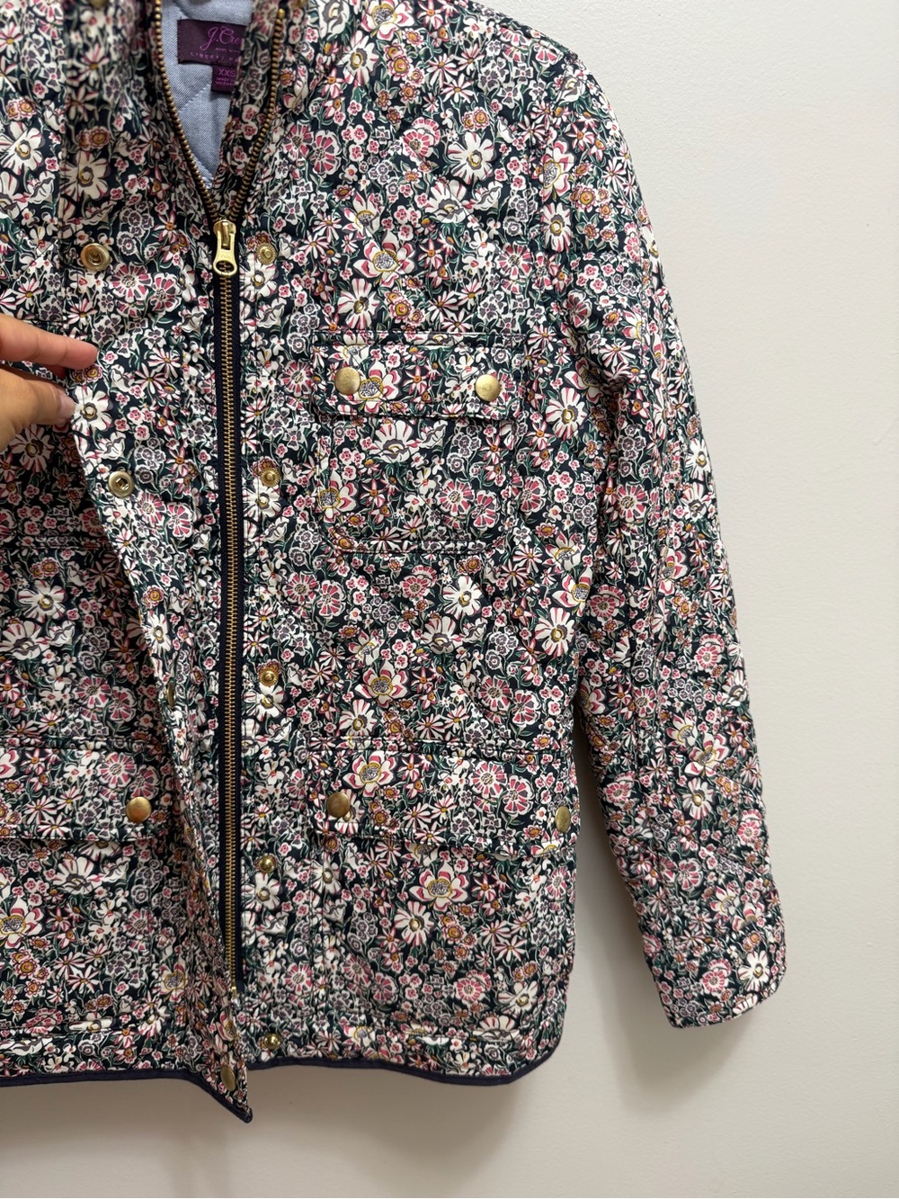 J. Crew Liberty Fabric Quilted Jacket Downtown Fields Garden Floral  Size XXS - Picture 7 of 9
